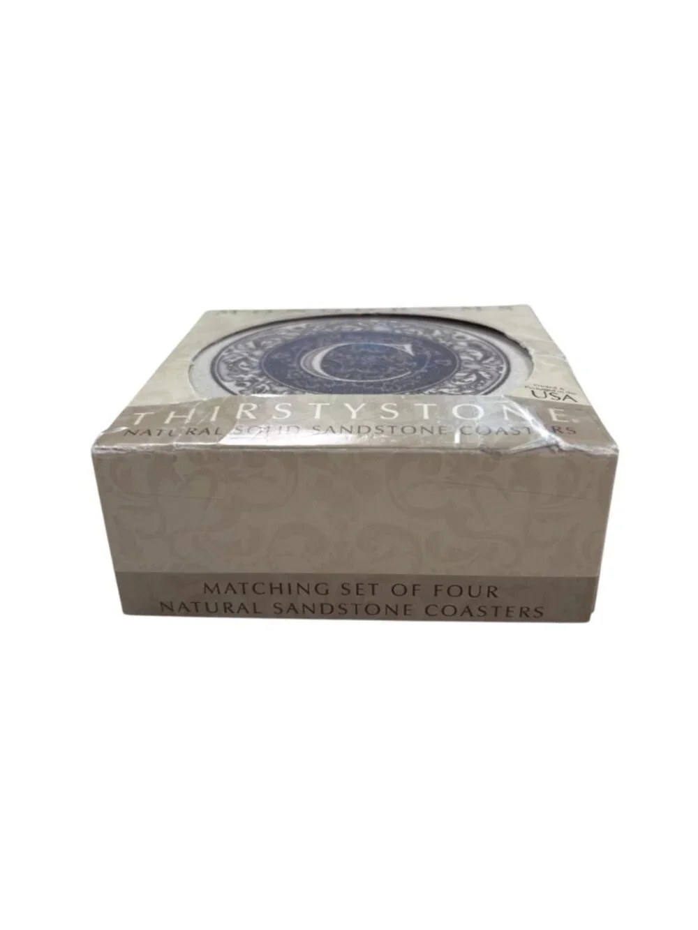 Thirstystone Monograms C Drink Coasters Absorbing Stone
